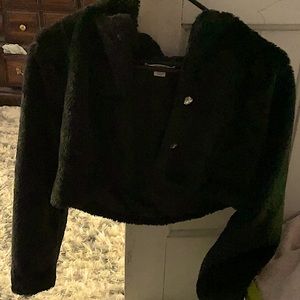 Black with two silver heart buttons and silk